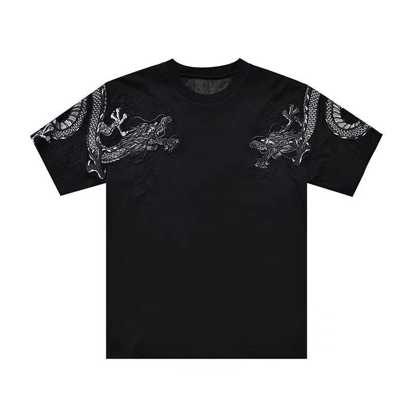 Tee-shirt dragons brodés (unisexe)