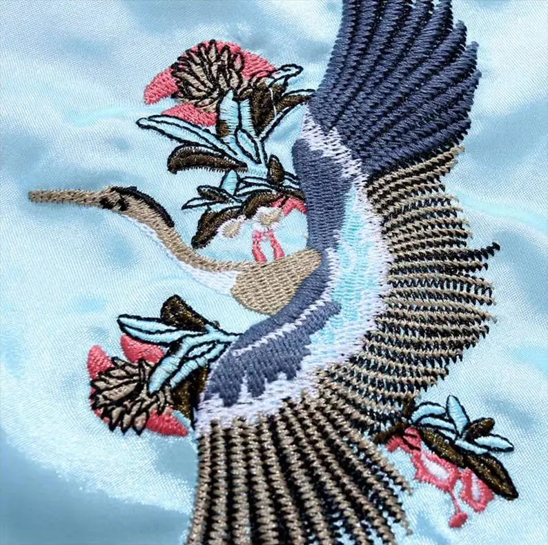 Veste Tigre et Mont Fuji brodés (Réversible)