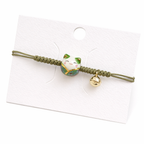 Bracelet porte bonheur Maneki Neko vert