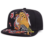 Casquettes brodées avec grue, carpe koi ou aigle (unisexe)