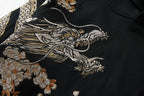 Hoodie dragon, double dragon et fleurs brodés (unisexe)