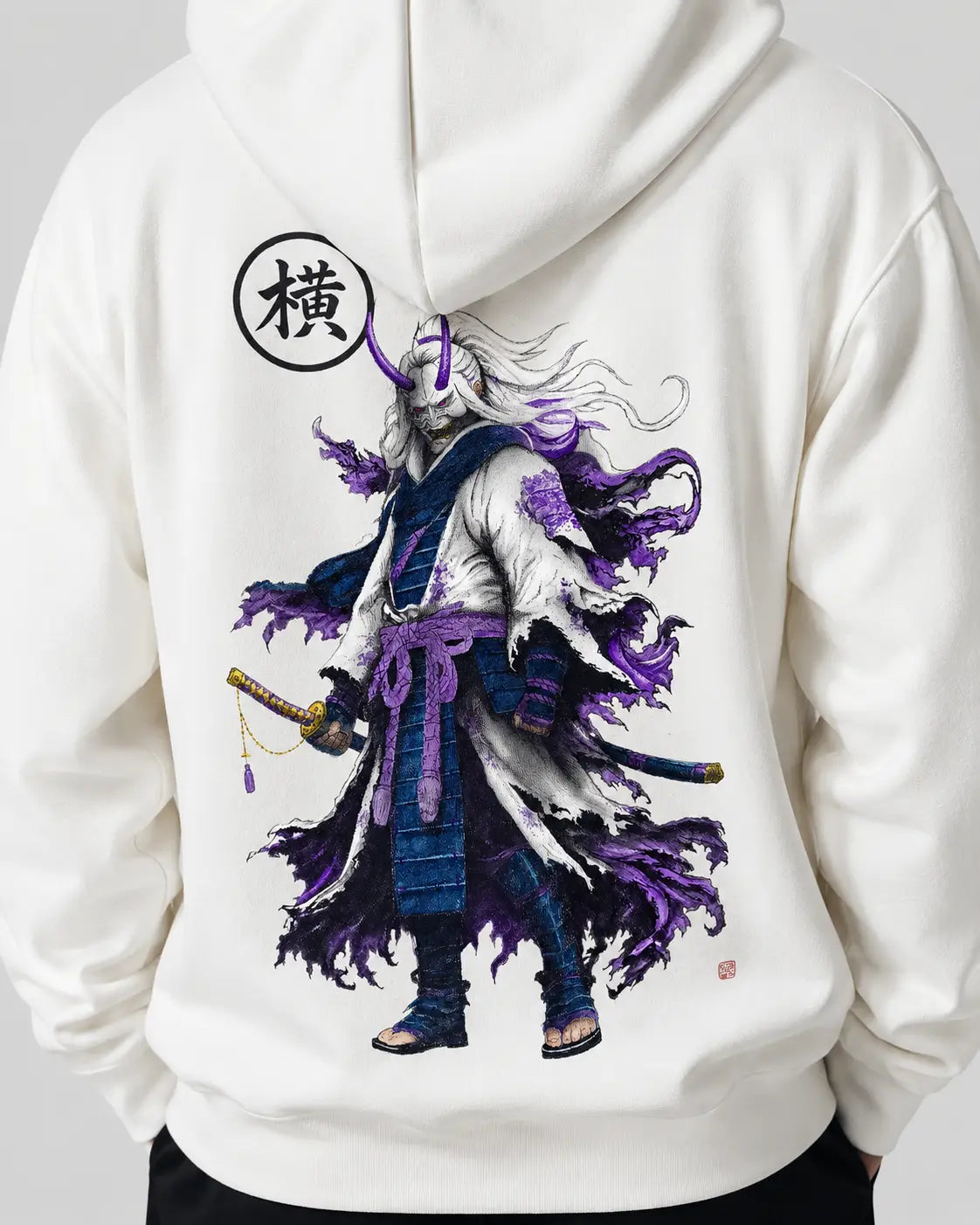Hoodie Le Démon vengeur peint à la main