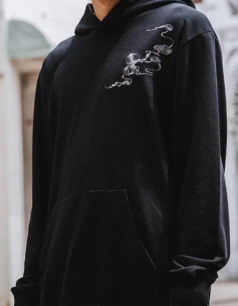 Hoodie ample kirin brodé (unisexe)