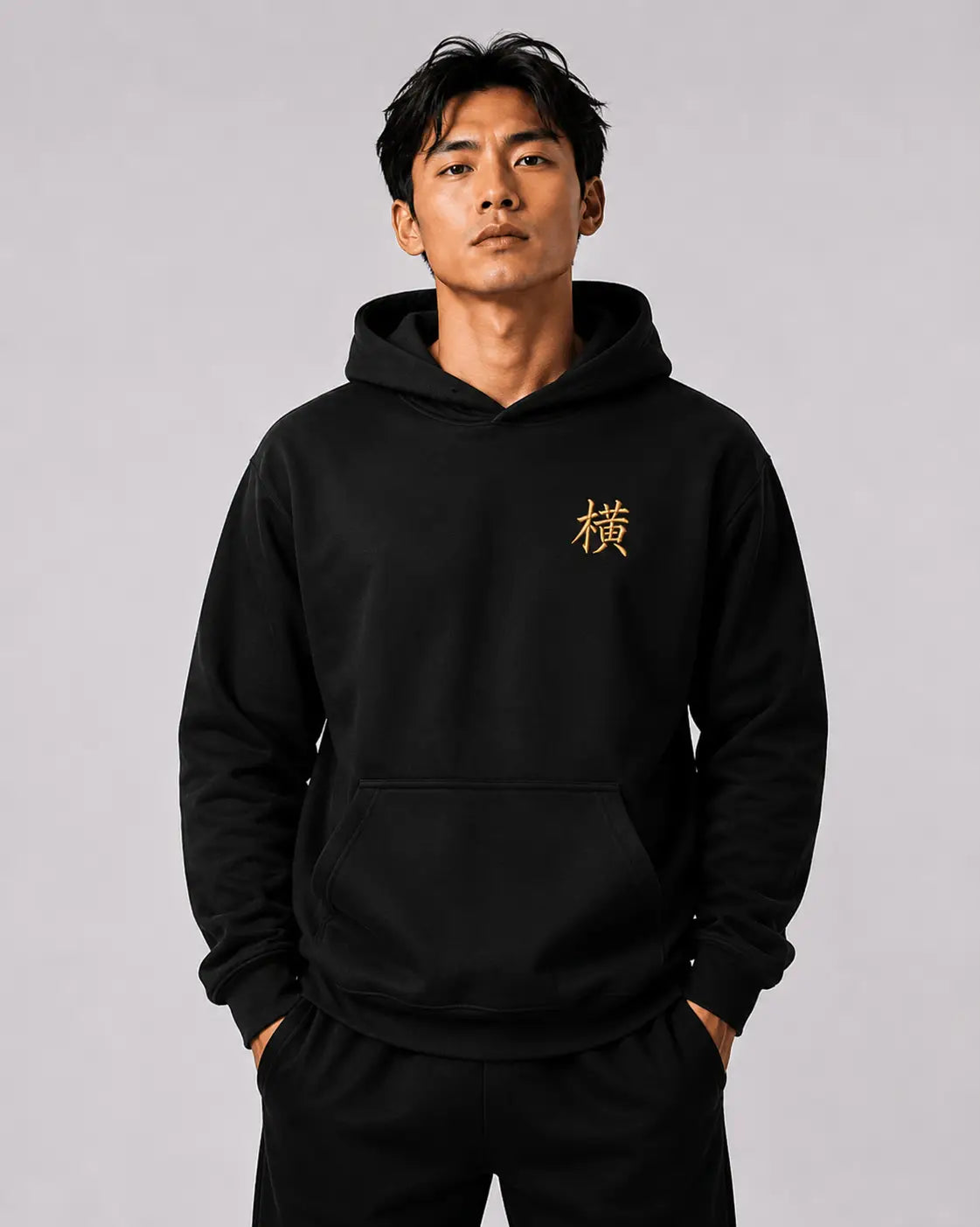 Hoodie Kanji Brodé Or – Yokofuri Atelier