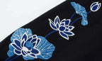 Hoodie phénix et fleurs de lotus brodés (unisexe)