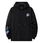 Hoodie ample phénix et fleurs de lotus brodés (unisexe)