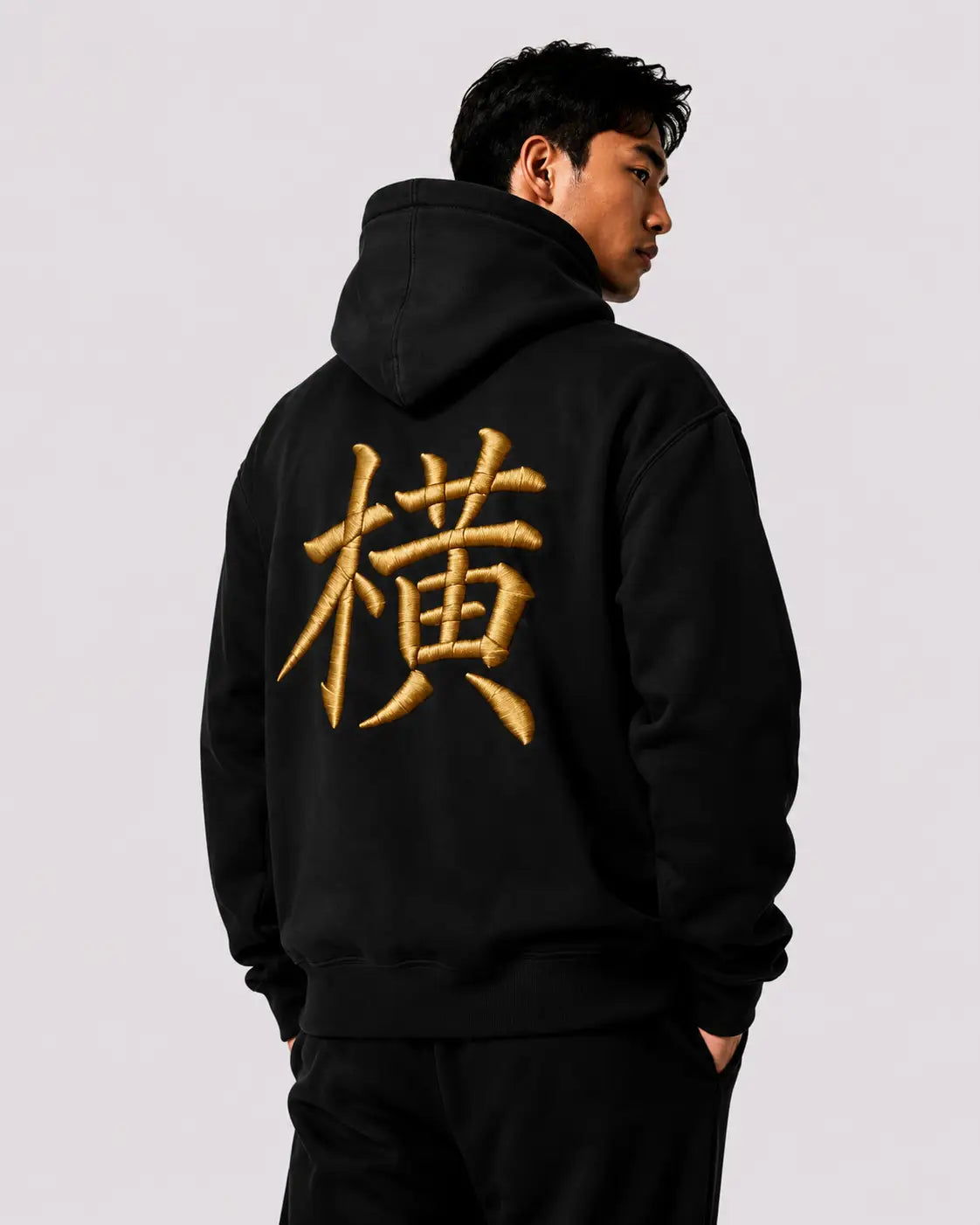 Hoodie Kanji Brodé Or – Yokofuri Atelier