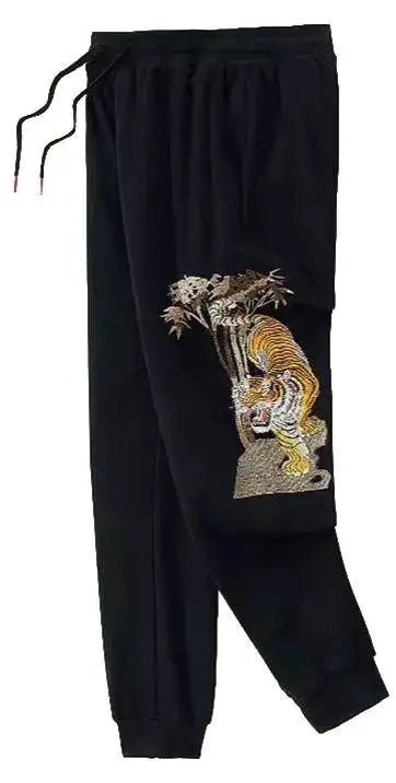 Embroidered tiger jogging pants
