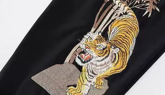 Embroidered tiger jogging pants