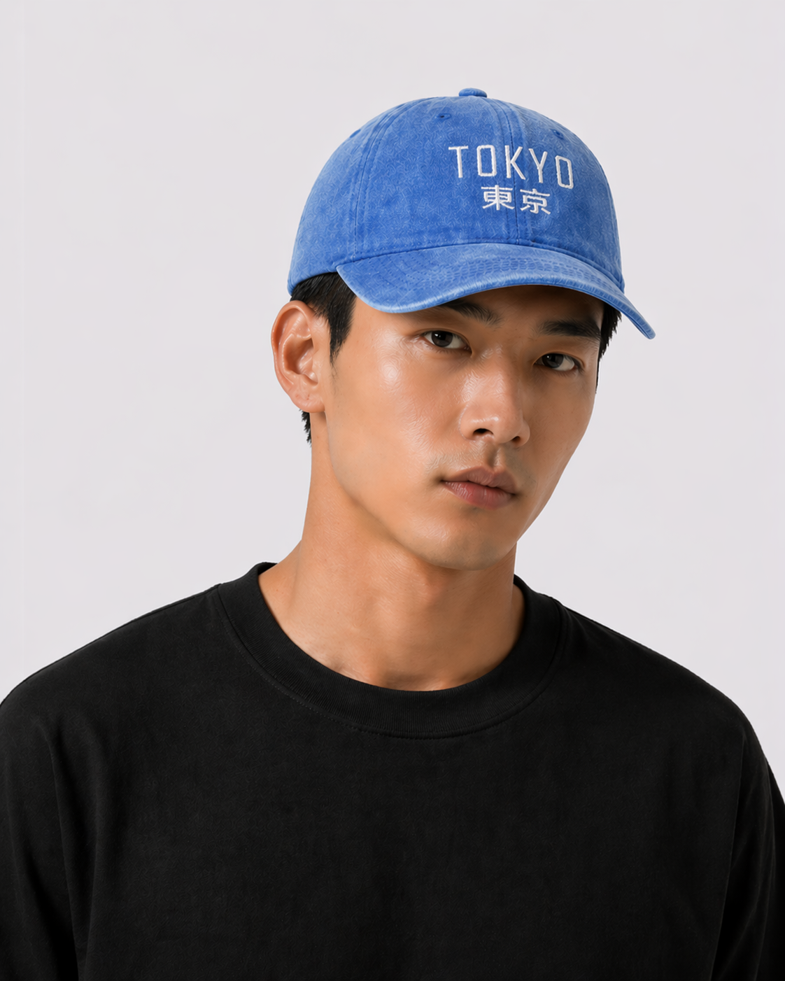 Casquette vintage Tokyo brodé bleu royale (unisexe)
