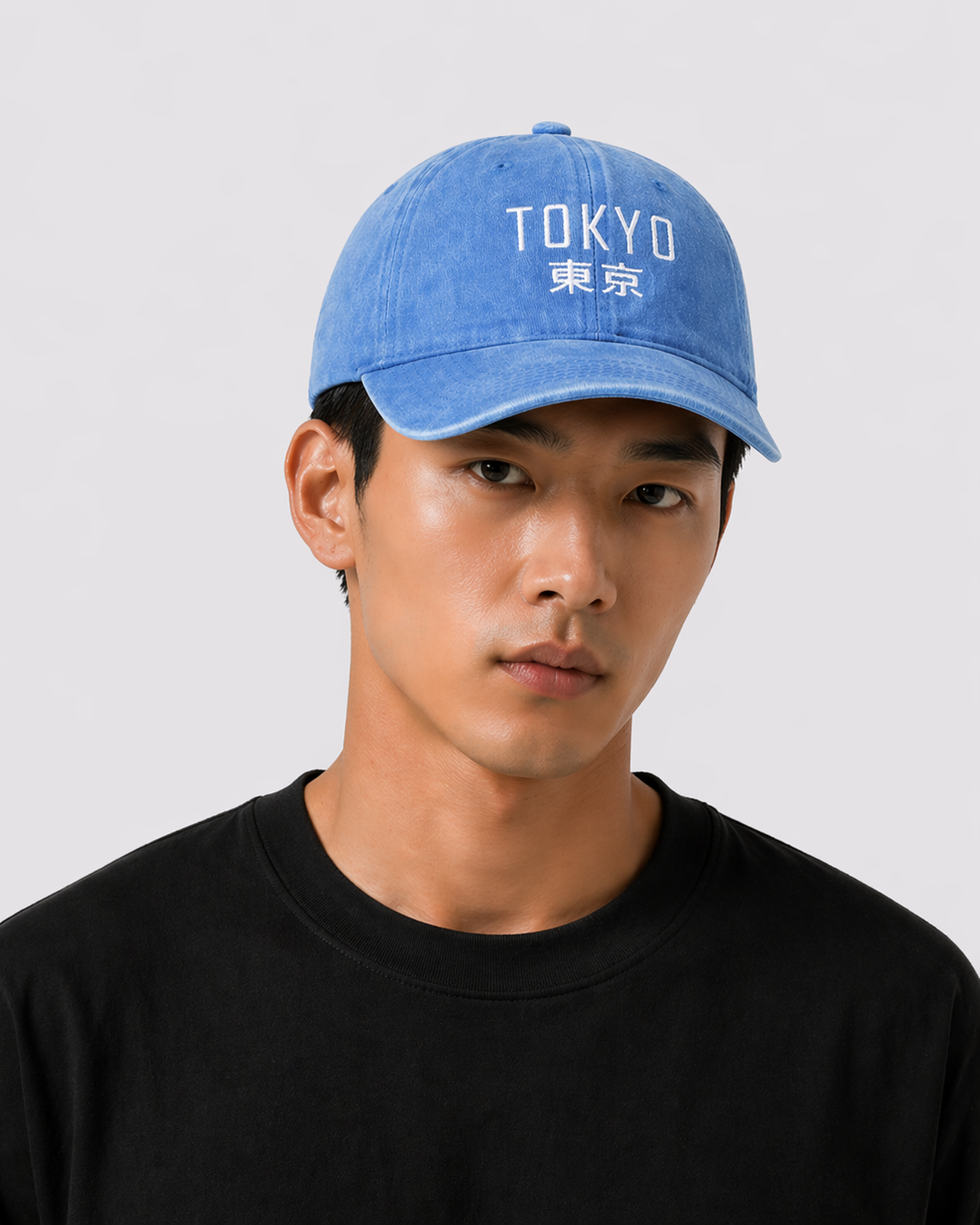 Casquette vintage Tokyo brodé bleu claire (unisexe)