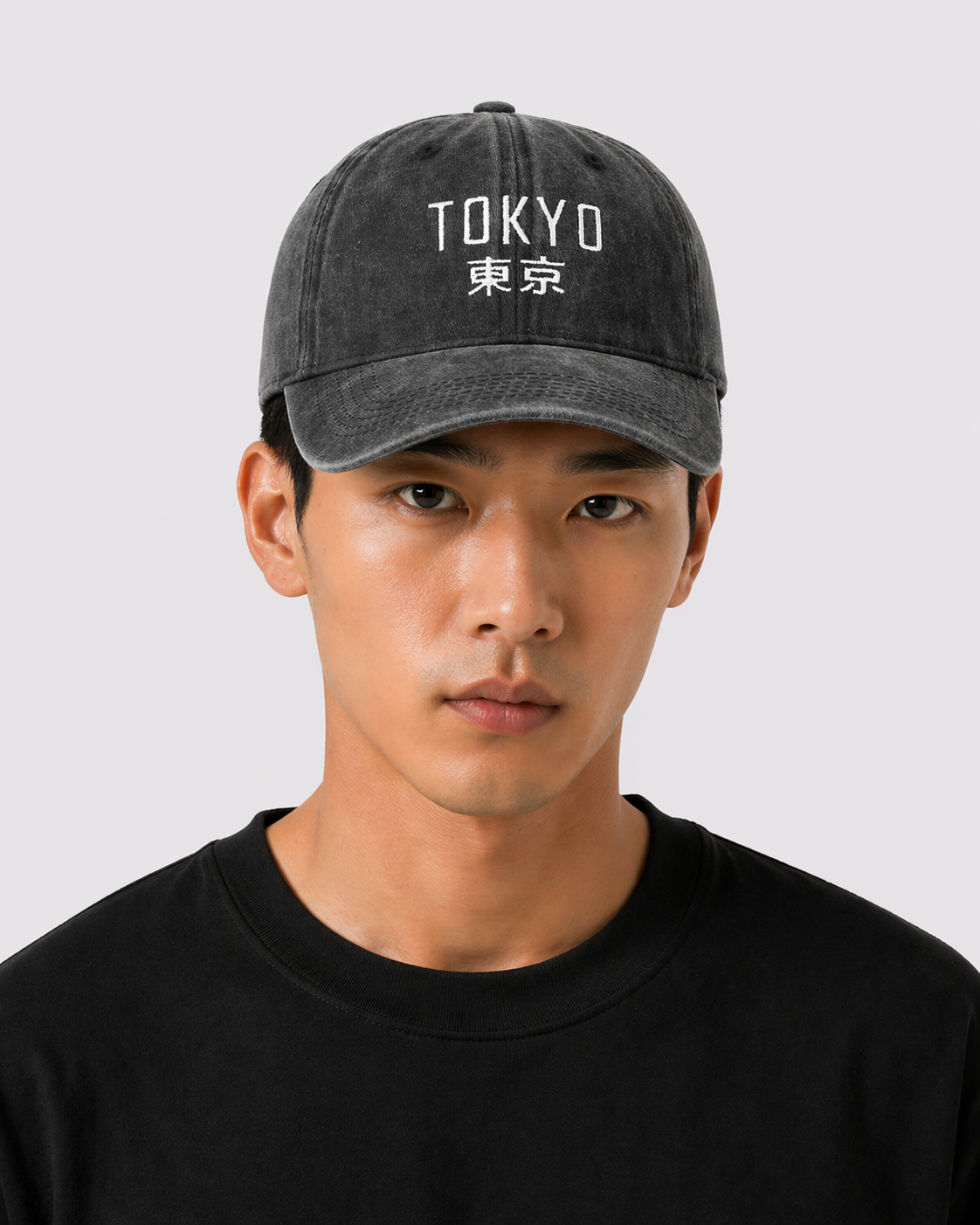 Casquette vintage Tokyo brodé noire (unisexe)