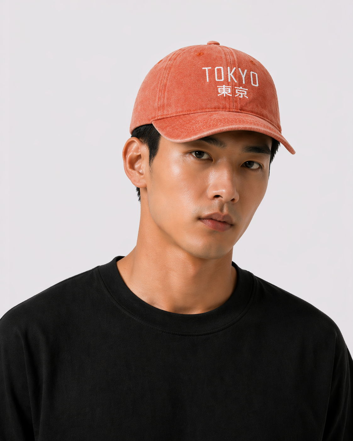 Casquette vintage Tokyo brodé orange (unisexe)