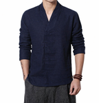 Chemise japonaise à manches longues en lin