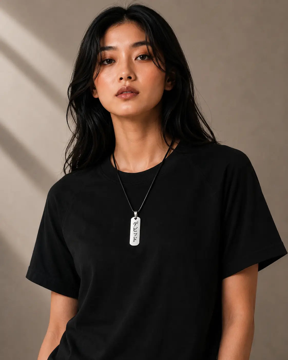 Collier Pendentif Personnalisé Gravure Japonaise – Acier Inoxydable