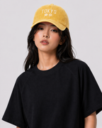 Casquettes vintage Tokyo brodés jaune (unisexe)