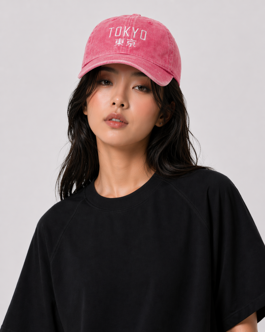Casquette vintage Tokyo brodé rouge (unisexe)