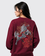 Sweat cheval et fleurs brodés (unisexe)