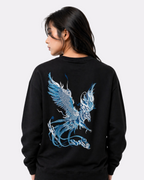 Sweat phénix et fleurs de lotus brodés (unisexe)