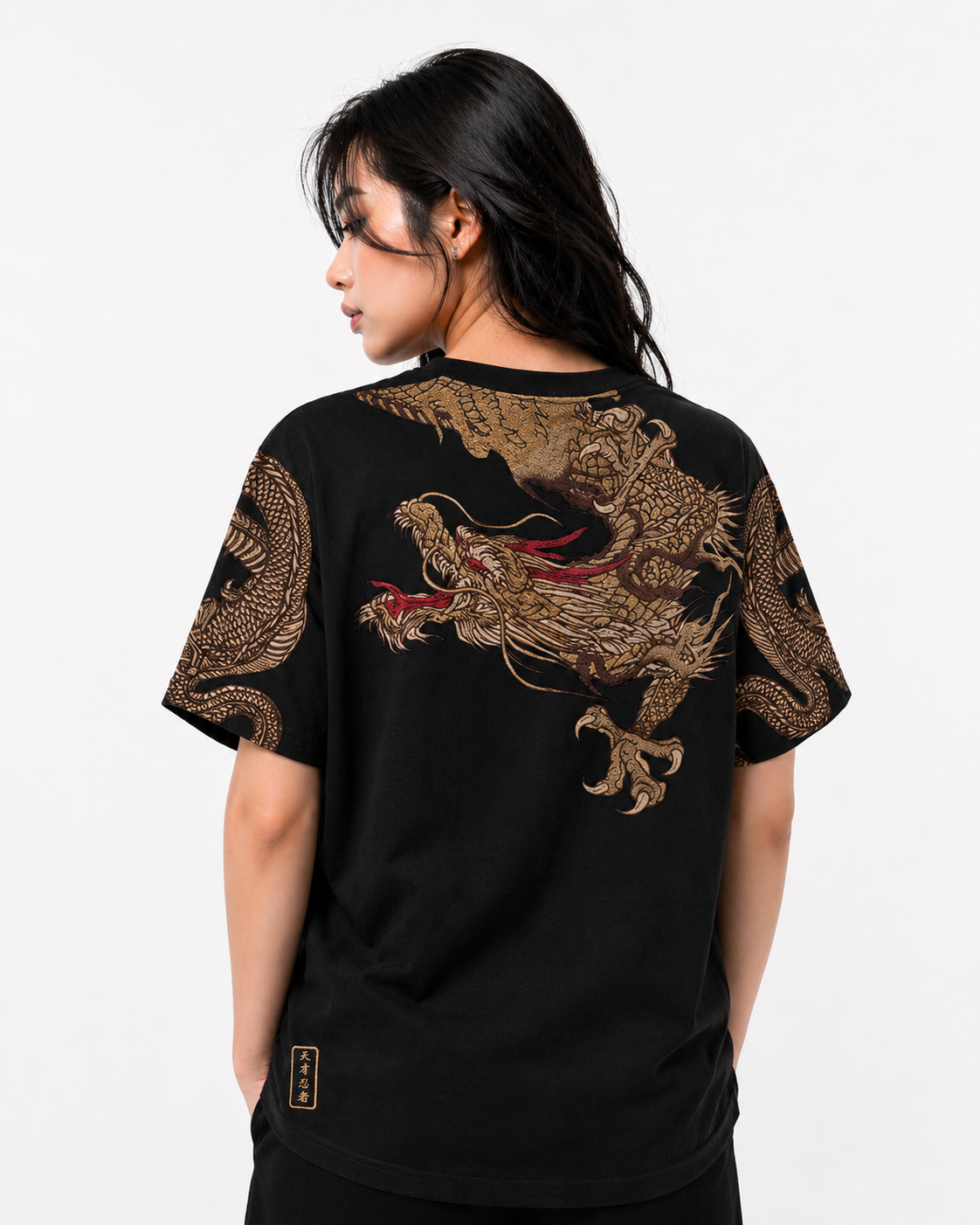 Tee-shirt dragons brodés (unisexe)