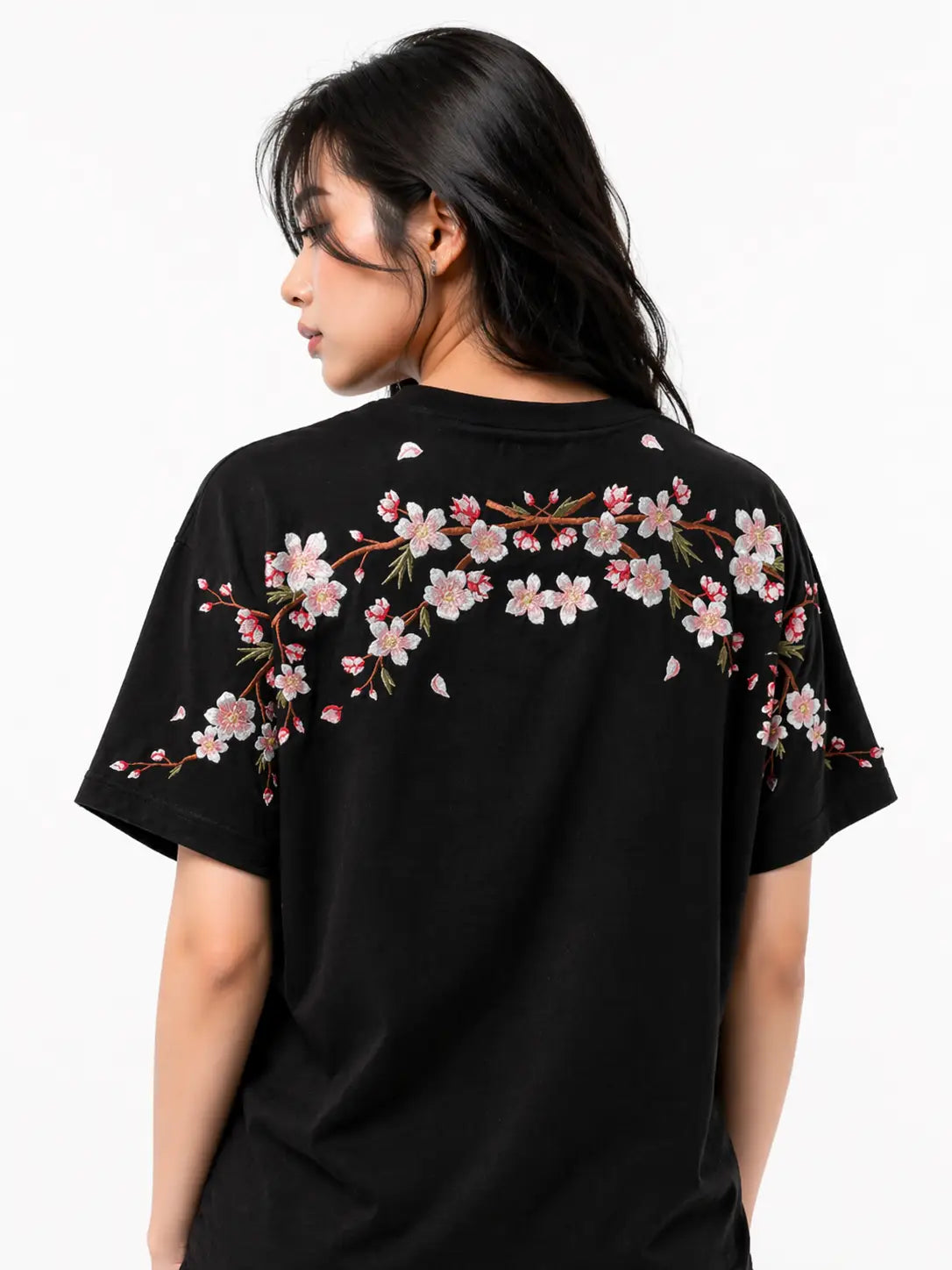 Embroidered cherry blossom t-shirt (unisex)