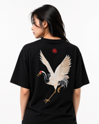 T-shirt con gru ricamate (unisex)