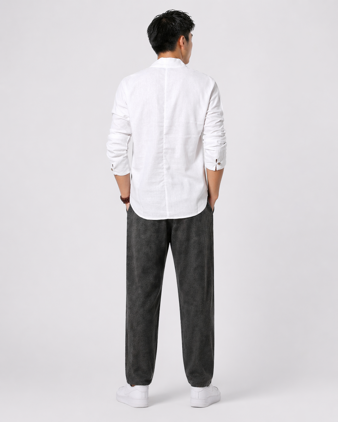 Chemise japonaise à manches longues en lin