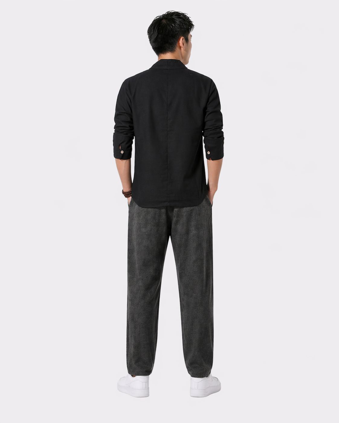 Chemise japonaise à manches longues en lin