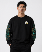 Sweatshirt with embroidered dragon sleeves (unisex) 