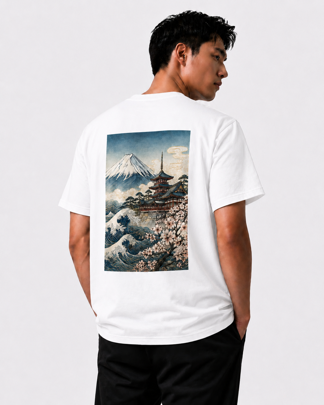 Tee-shirt Mont Fuji, Grande Vague & Temple