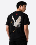 Embroidered crane t-shirt (unisex)