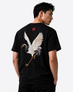 T-shirt con gru ricamate (unisex)