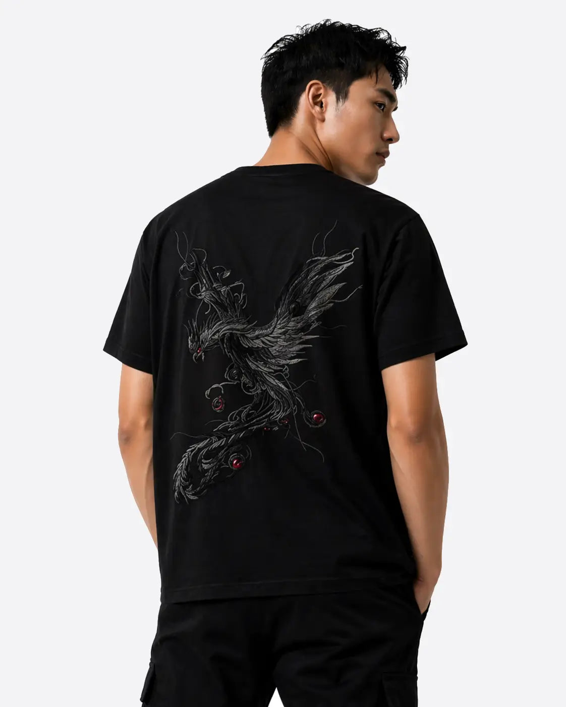Embroidered phoenix t-shirt (unisex) 