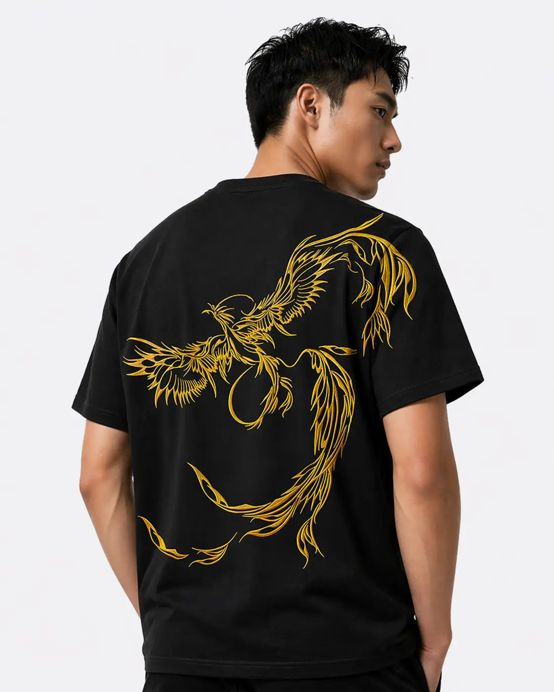 Tee-shirt phénix brodé