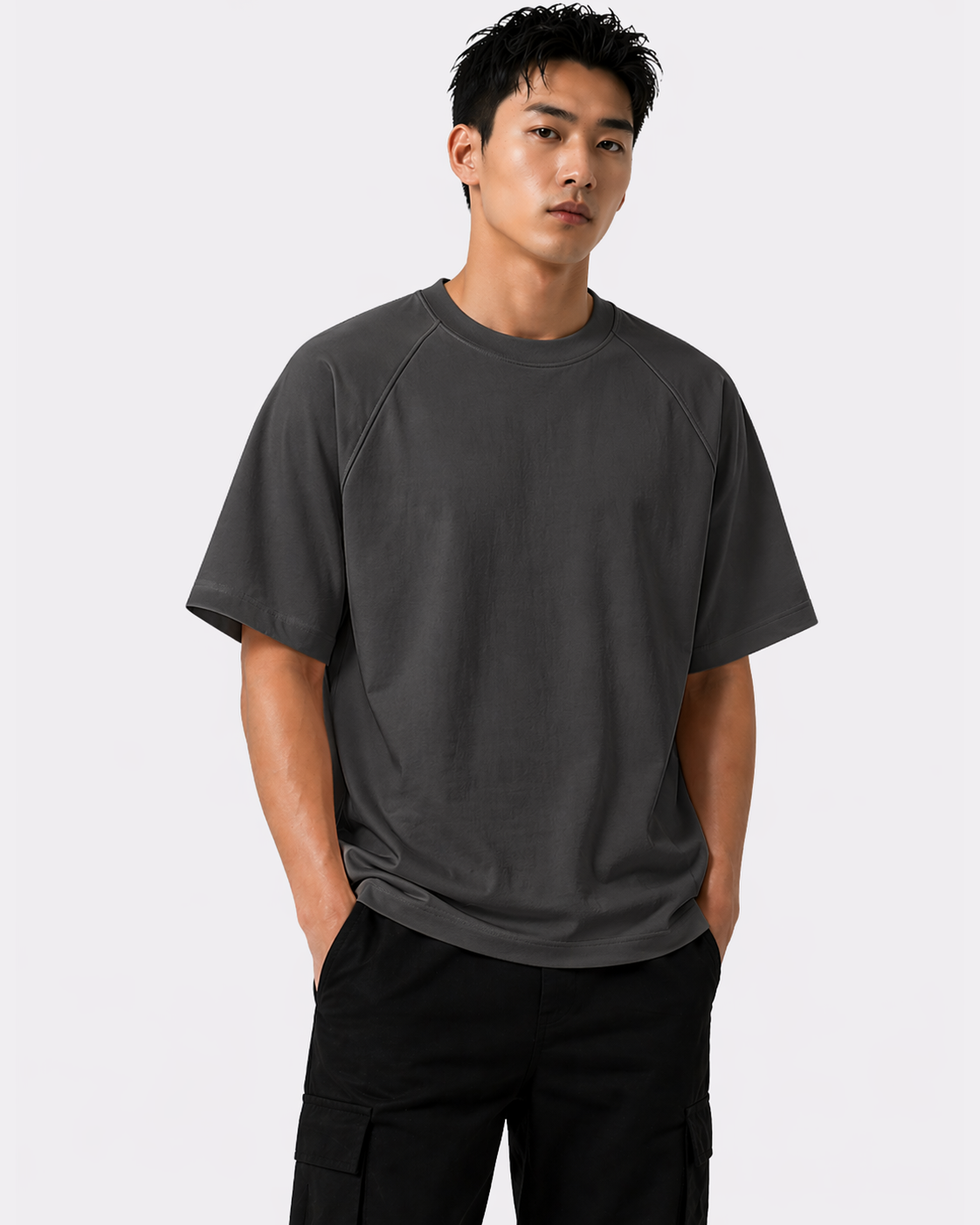 Tee-shirt en coton premium gris foncé
