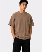 Tee-shirt en coton premium marron clair