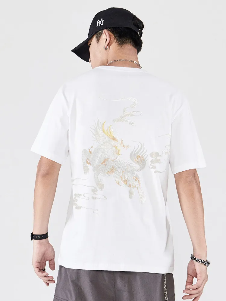 Embroidered kirin t-shirt (unisex) 