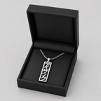 Collier Pendentif personnalisé gravure en japonais rectangulaire