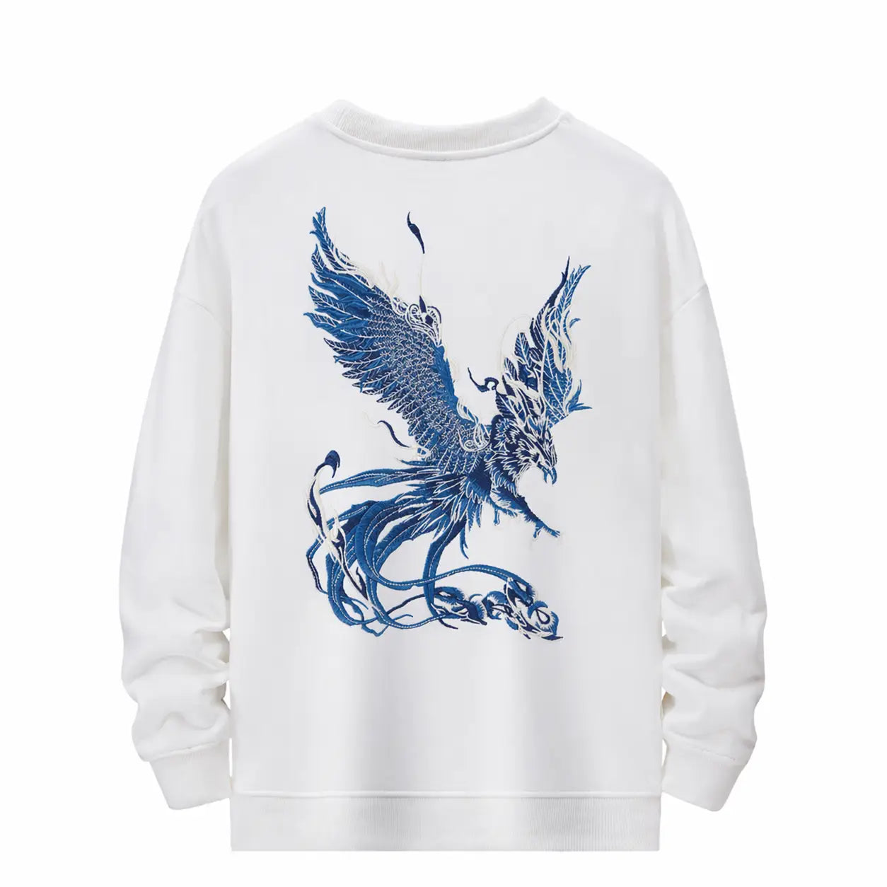 Sweat phénix et fleurs de lotus brodés (unisexe)
