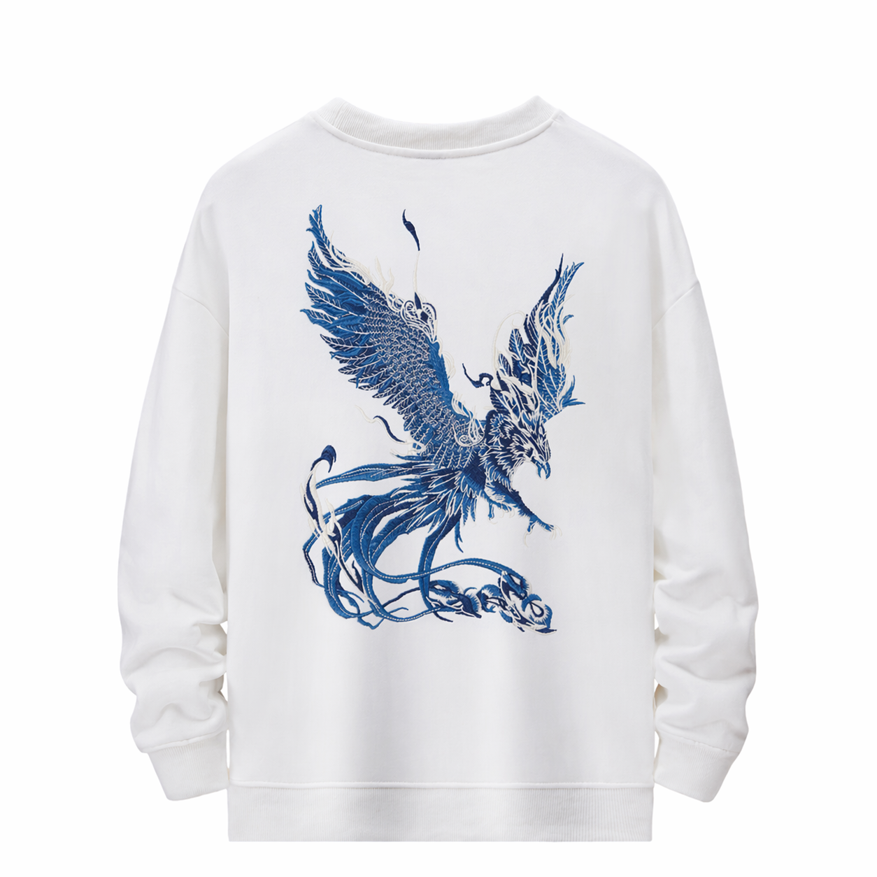 Sweat phénix et fleurs de lotus brodés (unisexe)