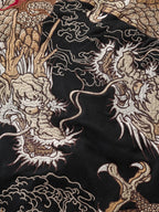 Sweat-shirt à capuche zippé avec deux dragons brodés (unisexe)