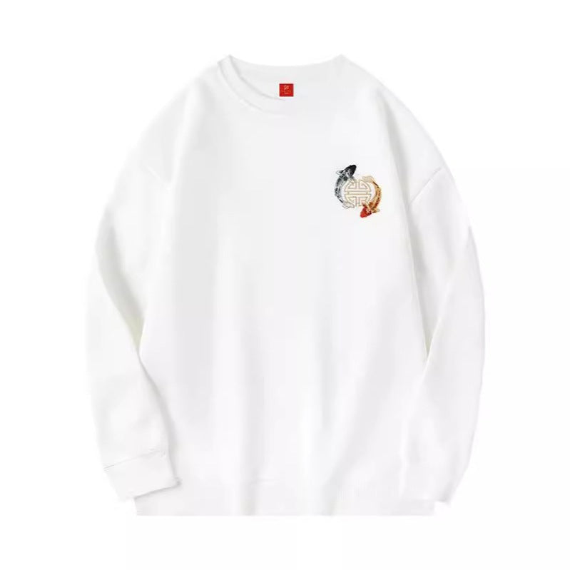 Sweat ample carpes koi brodées (unisexe)