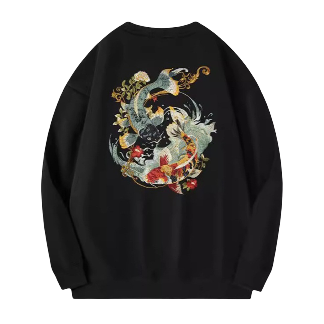 Sweat carpes koi brodées (unisexe)