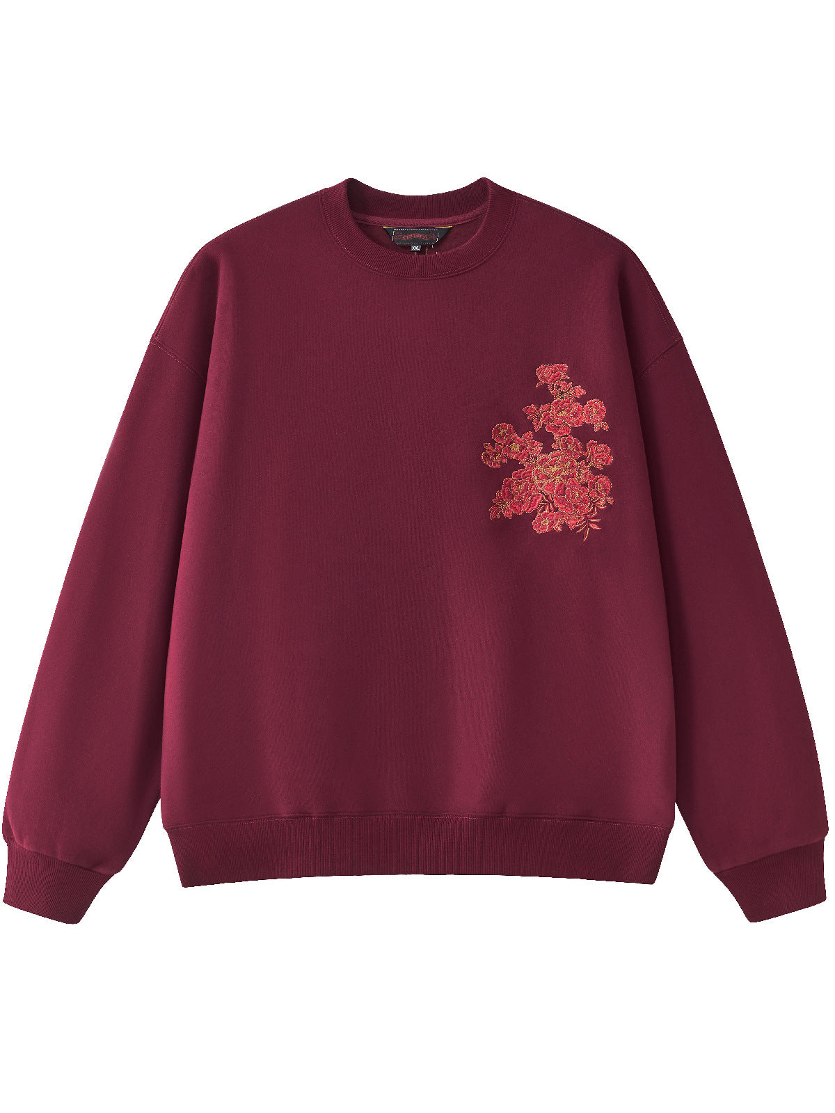 Sweat ample cheval et fleurs brodés (unisexe)