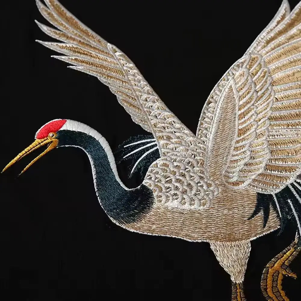 Embroidered crane sweatshirt (unisex) 