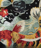 Sweat ample carpes koi brodées (unisexe)