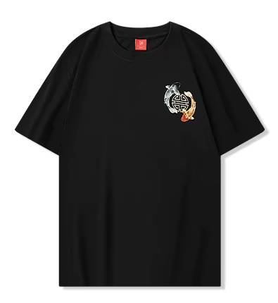 Tee-shirt ample carpes koi brodées (unisexe)