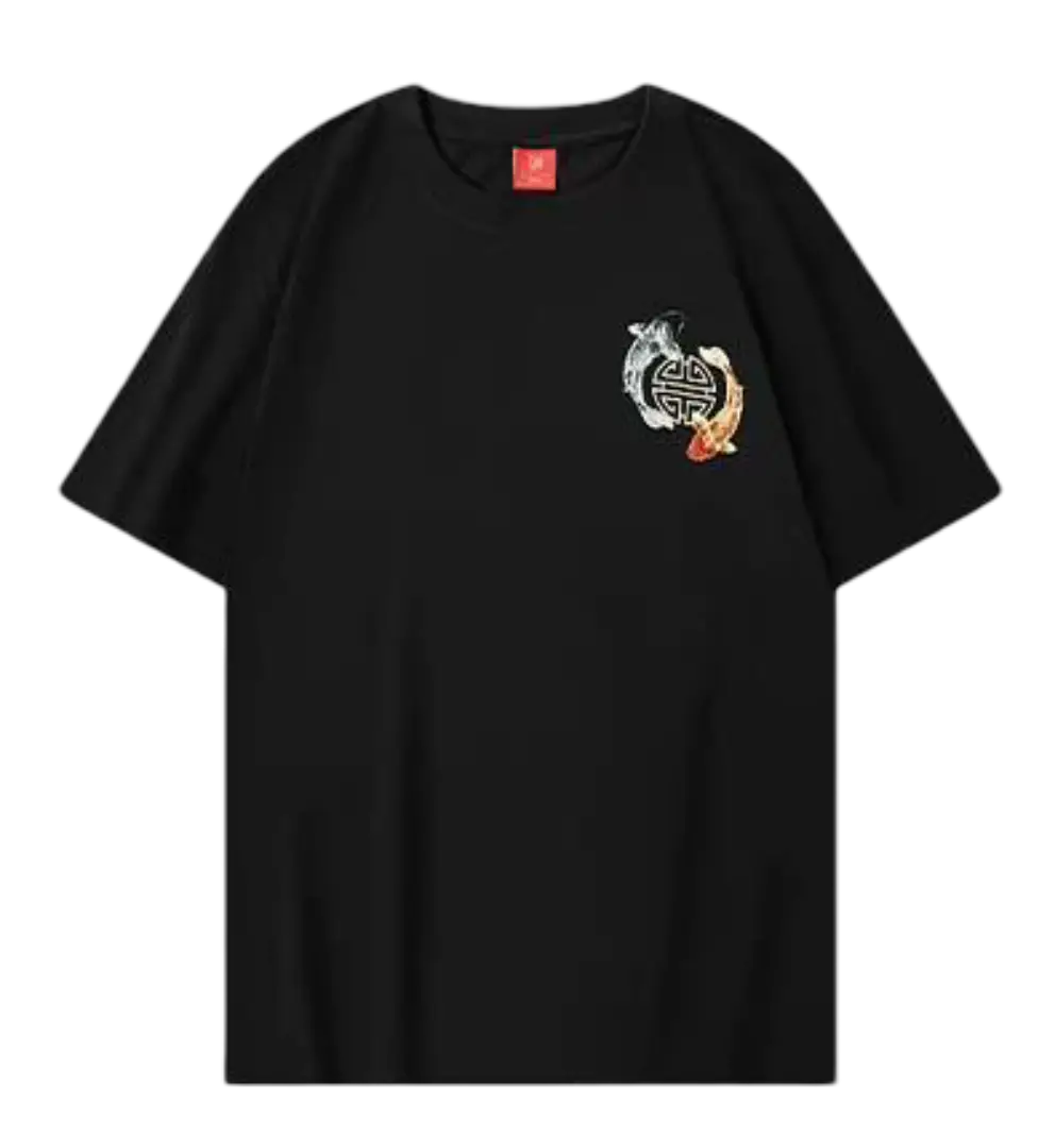 Tee-shirt carpes koi brodées (unisexe)