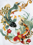 Tee-shirt ample carpes koi brodées (unisexe)