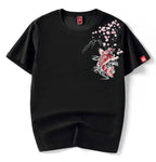 Tee-shirt carpe koi brodée (unisexe)
